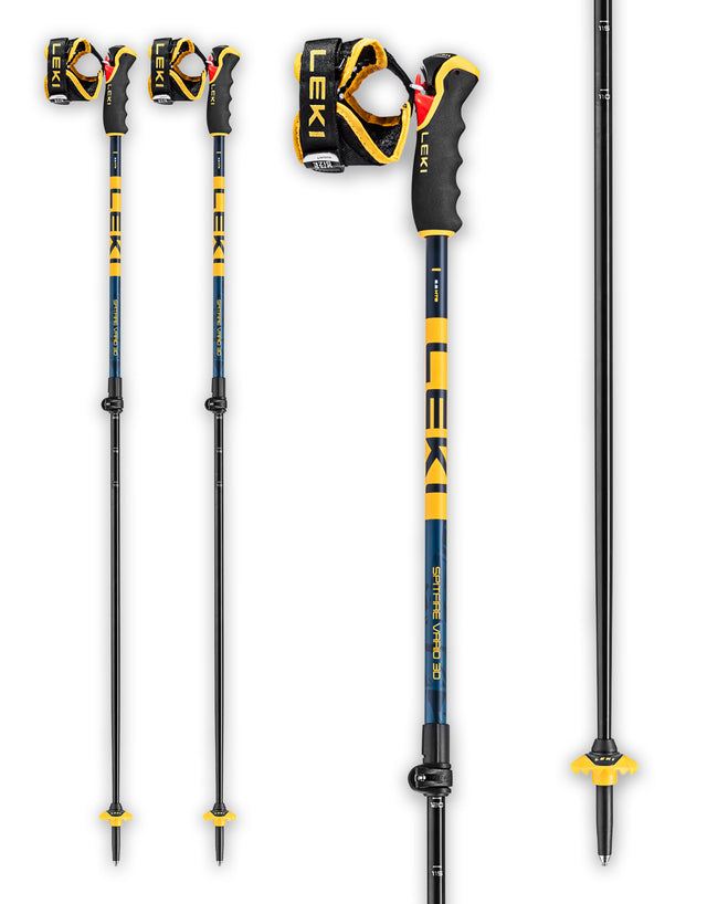 Leki Spitfire Vario 3D Adjustable Ski Poles-Denim Blue-aussieskier.com