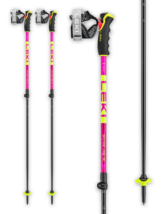 Leki Spitfire Vario 3D Adjustable Ski Poles-Neon Magenta-aussieskier.com