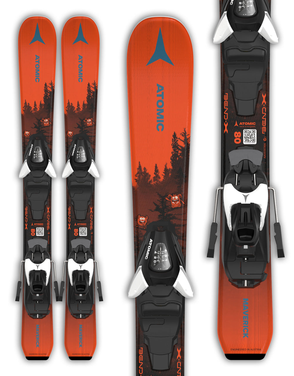 Atomic Maverick XS Kids Skis + C5 GW Bindings 2026-aussieskier.com