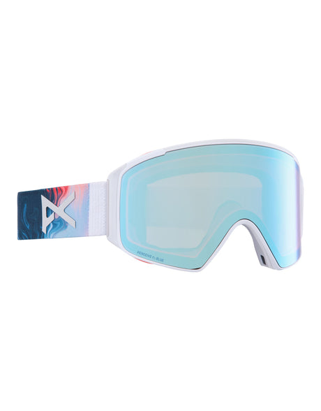 Anon M4S Cylindrical MFI Ski Goggles-Ripple / Perceive Blue Lens + Perceive Pink Spare Lens-aussieskier.com