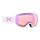 Anon WM1 MFI Womens Low Bridge Fit Ski Goggles-White / Perceive Pink Lens + Perceive Blue Spare Lens-aussieskier.com