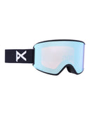Anon WM3 MFI Womens Ski Goggles-Black / Perceive Blue Lens + Perceive Pink Spare Lens-aussieskier.com