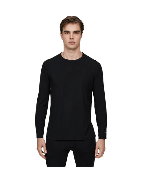 Le Bent Core 200 Mens Crew Base Layer-Small-Black-aussieskier.com