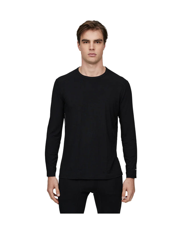 Le Bent Core 200 Mens Crew Base Layer-Small-Black-aussieskier.com