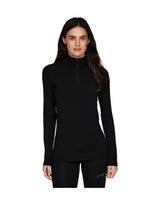 Le Bent 260 Midweight Zip Neck Womens Base Layer-Small-Black-aussieskier.com