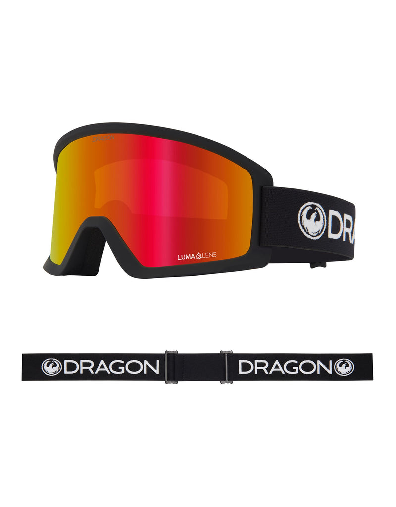 Dragon DX3 L Low Bridge Fit Ski Goggles-Black / Lumalens Red Ion Lens-aussieskier.com