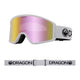 Dragon DXT OTG Low Bridge Fit Ski Goggles-White / Lumalens Pink Ion Lens-aussieskier.com