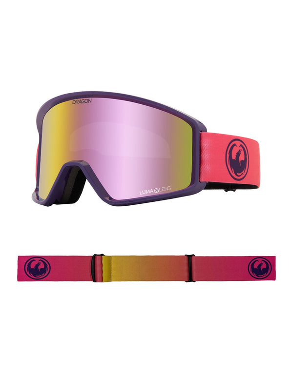 Dragon DXT OTG Low Bridge Fit Ski Goggles-Fade Pink Lite / Lumalens Pink Ion Lens-aussieskier.com
