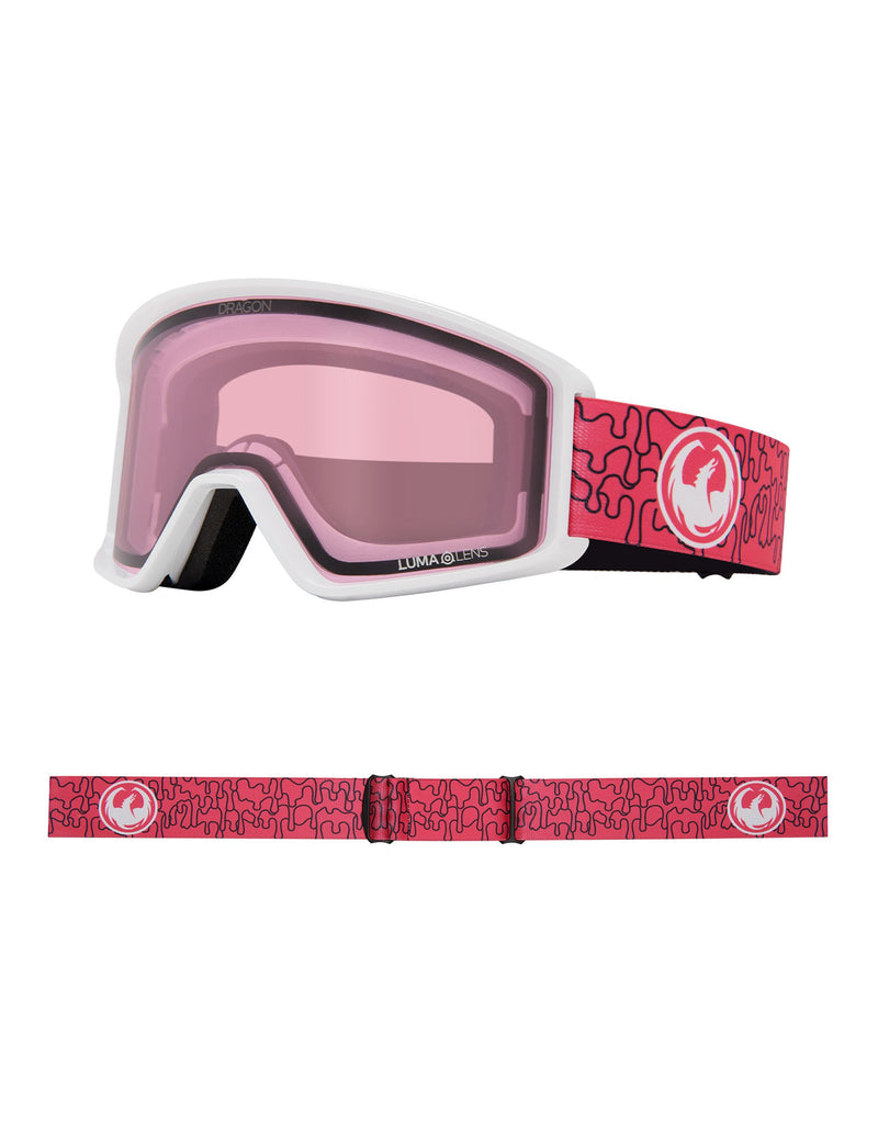 Dragon DXT OTG Ski Goggles-Drippy Pink / Lumalens Light Rose Lens-Standard Fit-aussieskier.com