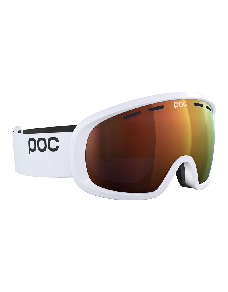 POC Fovea Mid Clarity Asian Fit Ski Goggles-Hydrogen White / Spektris Orange Lens-aussieskier.com