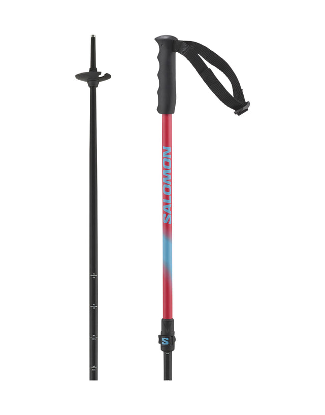 Salomon MTN Junior Adjustable Ski Poles-Blue / Red-aussieskier.com