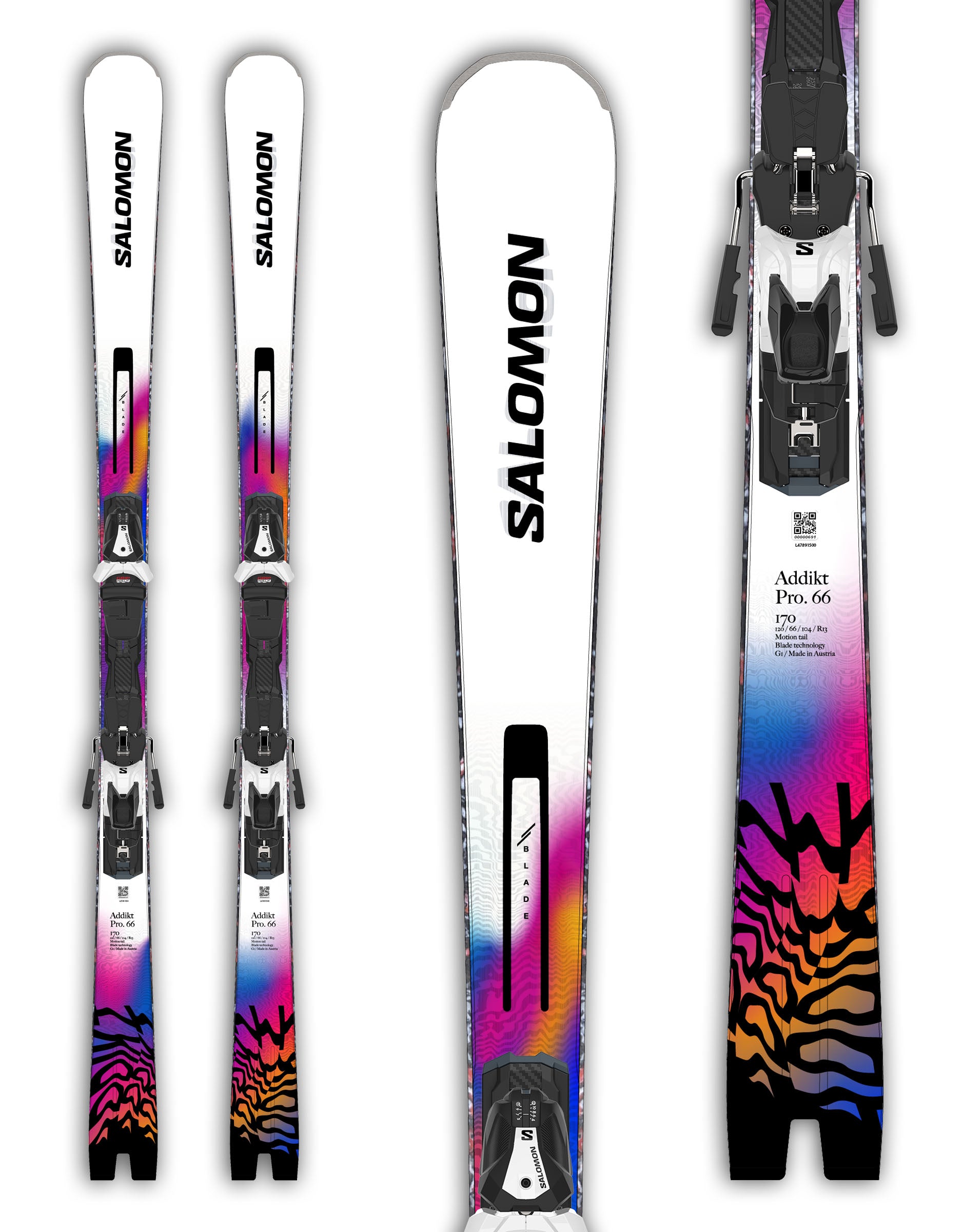 Salomon Addikt Pro 66 Skis + Bindings - Ultimate Precision Salomon Addikt Pro 66 Skis + Bindings - Ultimate Precision