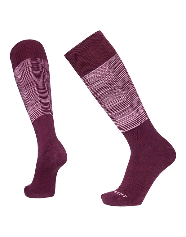 Le Bent Targeted Cushion Ski Socks-Small-Glacier - Mauve Wine-aussieskier.com