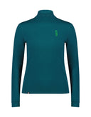 Mons Royale Cascade Mock Neck Womens Thermal Top-Small-Evergreen-aussieskier.com