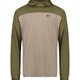 Mons Royale Mens Yotei Powder Hood Long Sleeve Base Layer-Small-Dark Olive / Walnut-aussieskier.com