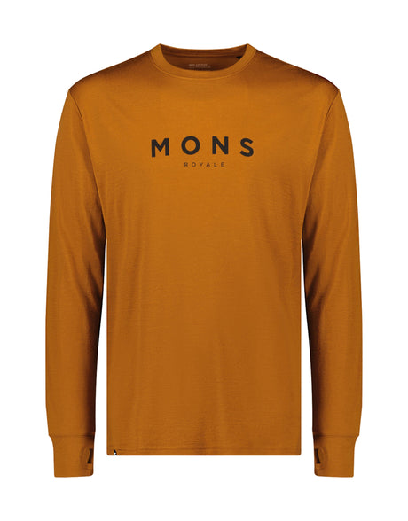 Mons Royale Mens Yotei Tech Long Sleeve Base Layer-Small-Classic Copper-aussieskier.com