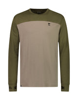 Mons Royale Mens Yotei Tech Long Sleeve Base Layer-Small-Dark Olive / Walnut-aussieskier.com