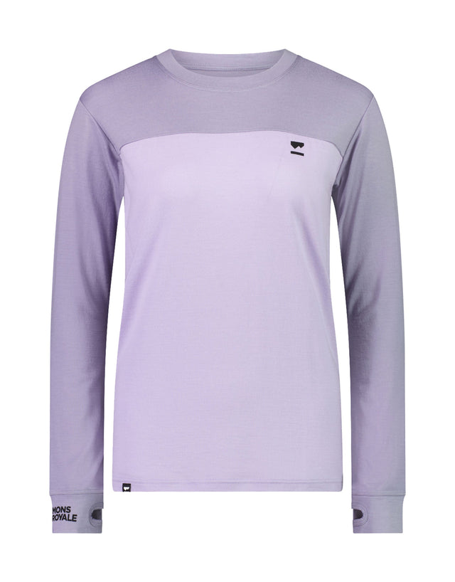 Mons Royale Womens Yotei BF Tech Long Sleeve Base Layer-Small-Thistle Cloud-aussieskier.com