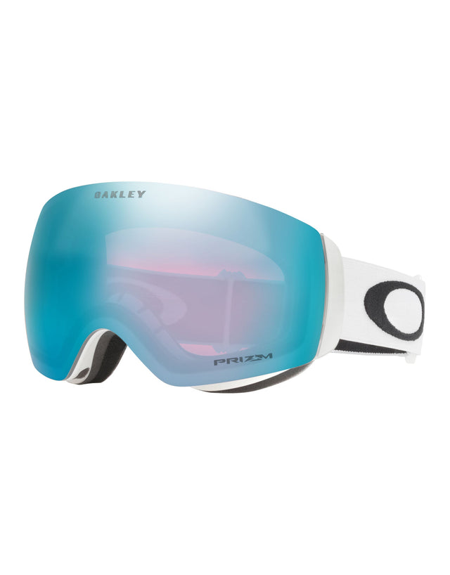 Oakley Flight Deck L Ski Goggles-Matte White / Prizm Sapphire Lens-aussieskier.com