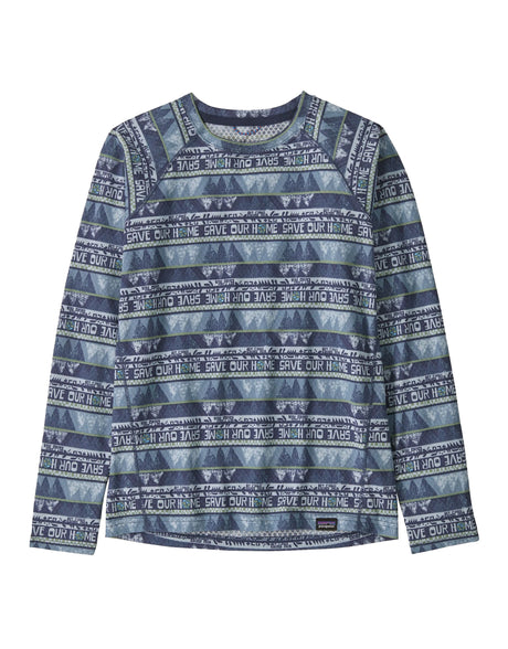 Patagonia Kids Capilene Midweight Crew Thermal Top-Small-Dolomite Blue-aussieskier.com