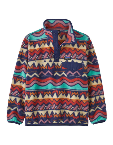 Patagonia Kids Lightweight Synchilla Snap-T Pullover Fleece-Small-Lofoten Geo Sound Blue-aussieskier.com