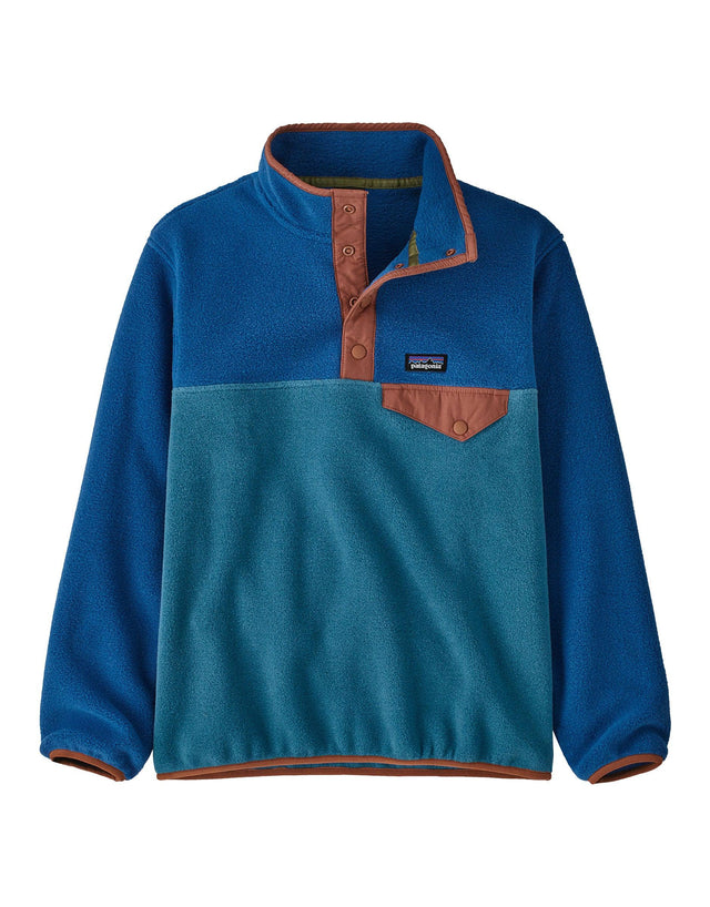 Patagonia Kids Lightweight Synchilla Snap-T Pullover Fleece-Small-Wavy Blue-aussieskier.com