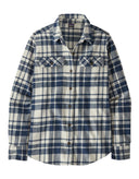 Patagonia Womens L/S Organic Cotton MW Fjord Flannel Shirt-Small-Ice Caps: Dyno White-aussieskier.com