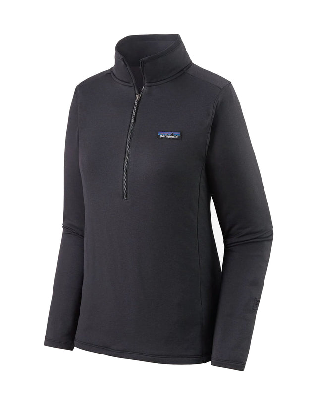 Patagonia Womens R1 Daily Zip Neck Fleece Top-X Small-Ink Black - Black X-Dye-aussieskier.com