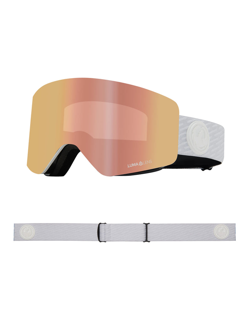 Dragon R1 OTG Ski Goggles-Alpina / Lumalens Rose Gold Lens + Lumalens Amber Spare Lens-aussieskier.com