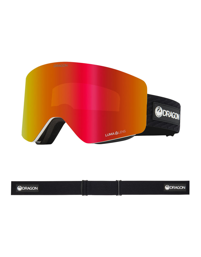 Dragon R1 OTG Ski Goggles-Icon / Lumalens Red Ion + Lumalens Light Rose Spare Lens-aussieskier.com
