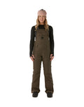 Rojo Snow Day Bib Womens Ski Pants-X Small-Black Olive-aussieskier.com