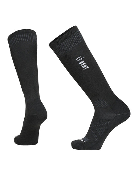 Le Bent Targeted Cushion Ski Socks-Small-Black Logo-aussieskier.com