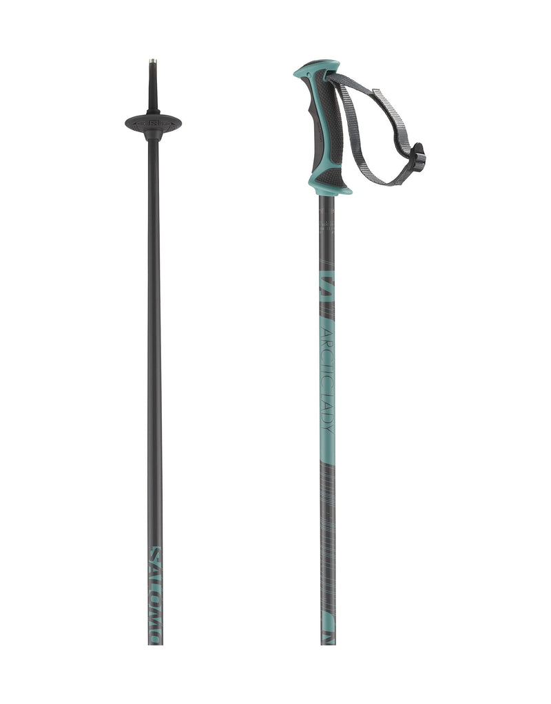 Salomon Arctic Lady Womens Ski Poles-110-Grey / Green-aussieskier.com