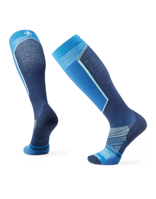 Smartwool PhD Ski Targeted Cushion Extra Stretch Ski Socks-Small-Laguna Blue-aussieskier.com