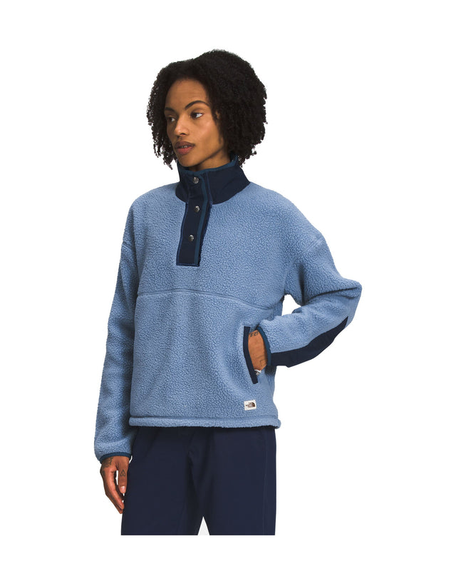 The North Face Cragmont Womens 1/4 Snap Fleece-X Small-Folk Blue-aussieskier.com