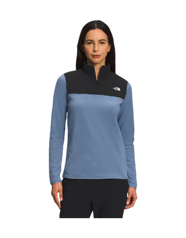 The North Face Glacier 1/4 Zip Womens Fleece-X Small-Folk Blue / TNF Black-aussieskier.com