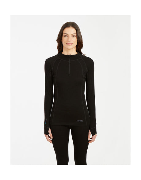 XTM Merino Womens Zip Neck 230 Thermal Top-aussieskier.com