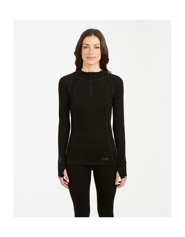 XTM Merino Womens Zip Neck 230 Thermal Top-aussieskier.com