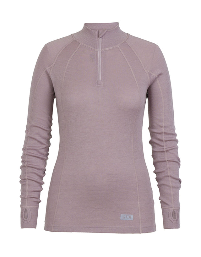 XTM Merino Womens Zip Neck 230 Thermal Top-8-Fog-aussieskier.com