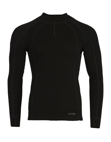 XTM Merino Zip Neck 230 Thermal Top-Small-Black-aussieskier.com