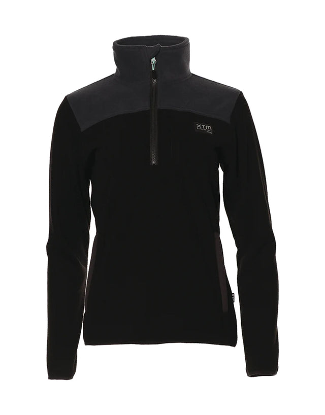 XTM Womens Solo Fleece 1/4 Zip Jacket-8-Black-aussieskier.com