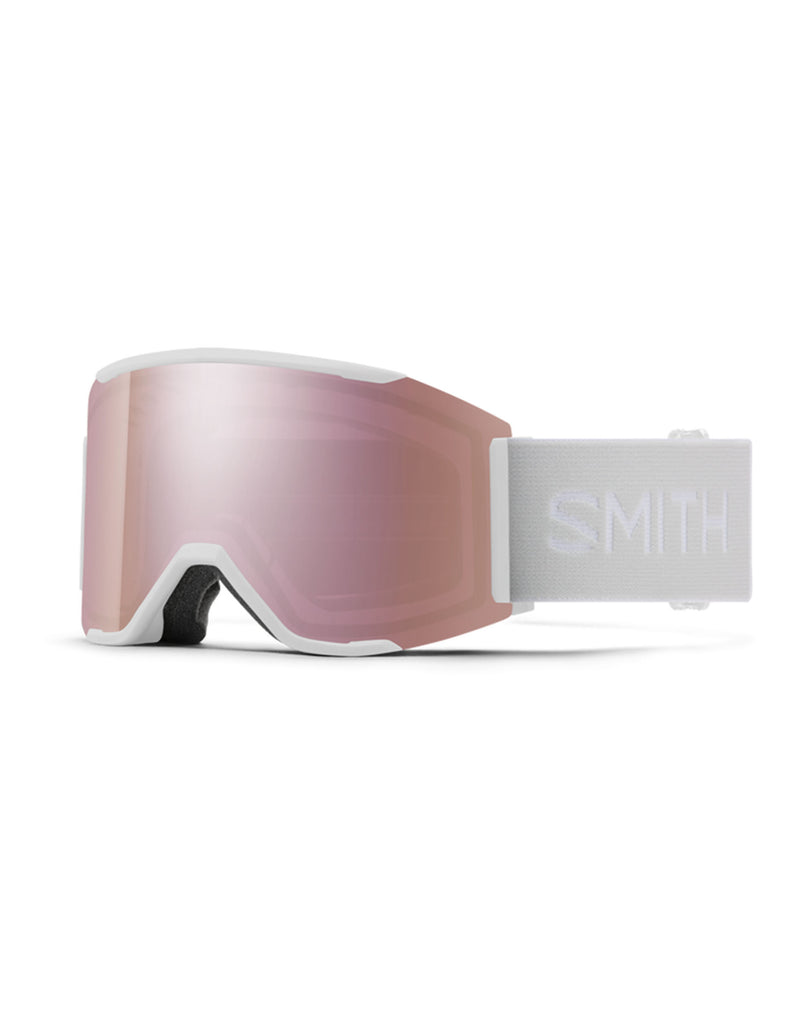 Smith Squad Mag Ski Goggles-White Vapour / Chromapop Everyday Rose Gold Mirror Lens + Chromapop Storm Yellow Flash Spare Lens-aussieskier.com