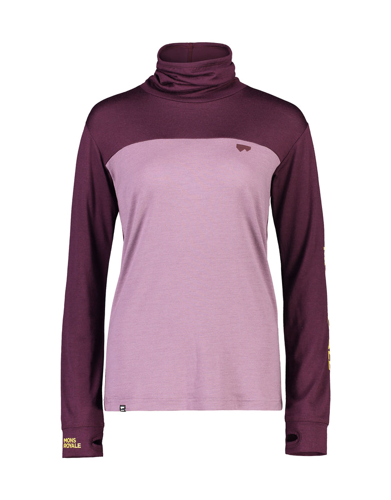 Mons Royale Womens Yotei High Neck Base Layer-Small-Into The Wild-aussieskier.com