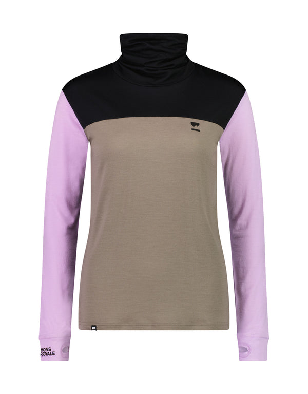 Mons Royale Womens Yotei High Neck Base Layer-Small-Orchid Dawn-aussieskier.com