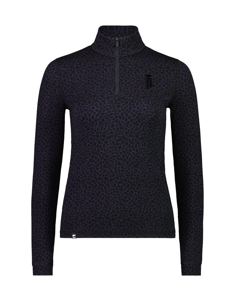 Mons Royale Cascade 1/4 Zip Womens Thermal Top-Small-Arctic Leopard-aussieskier.com