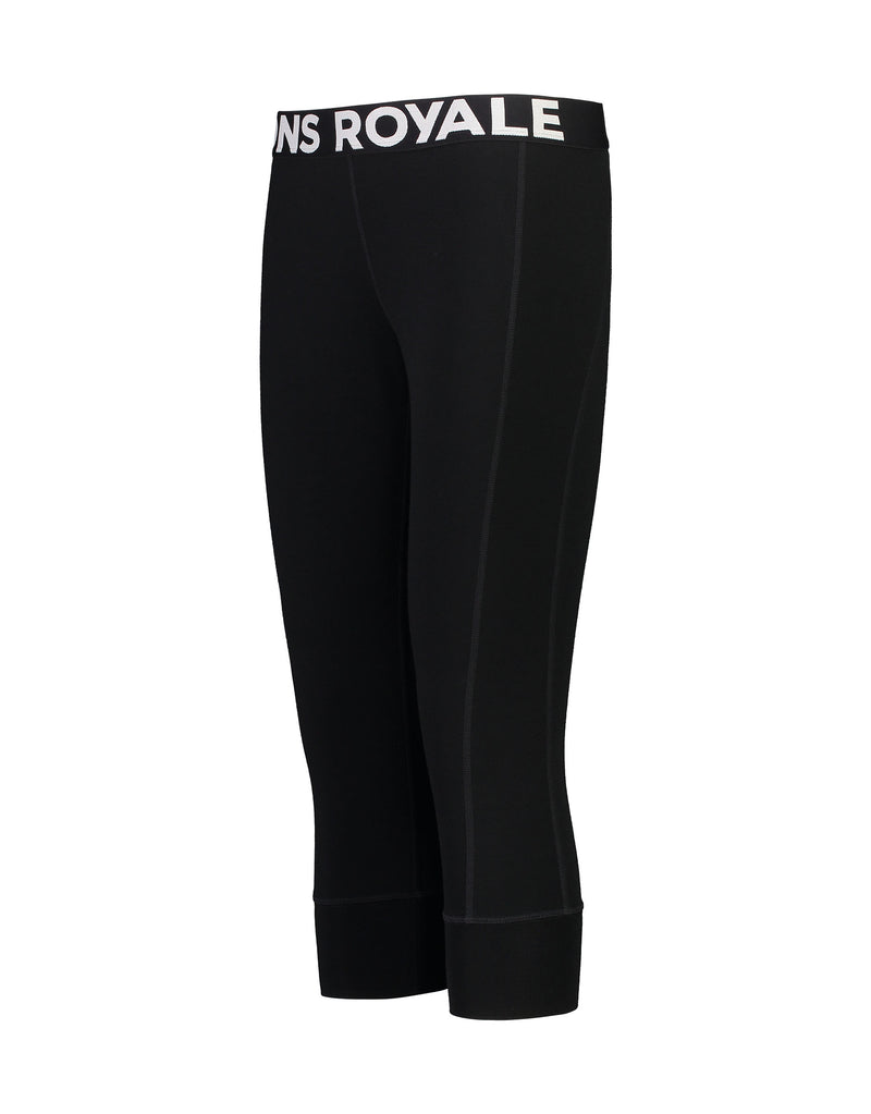 Mons Royale Cascade 3/4 Womens Thermal Legging-Small-Black-aussieskier.com
