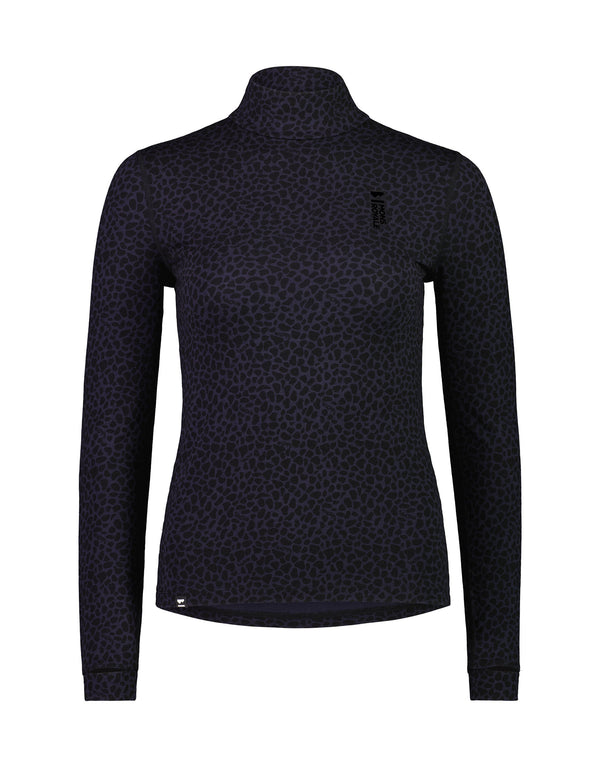 Mons Royale Cascade Mock Neck Womens Thermal Top-Small-Arctic Leopard-aussieskier.com