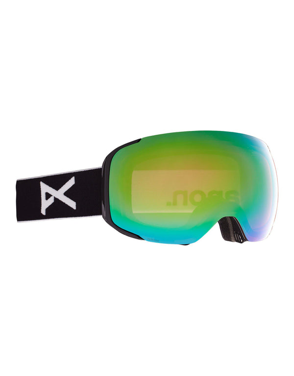 Anon M2 MFI Ski Goggles-Black / Perceive Green Lens + Perceive Pink Spare Lens-Standard Fit-aussieskier.com
