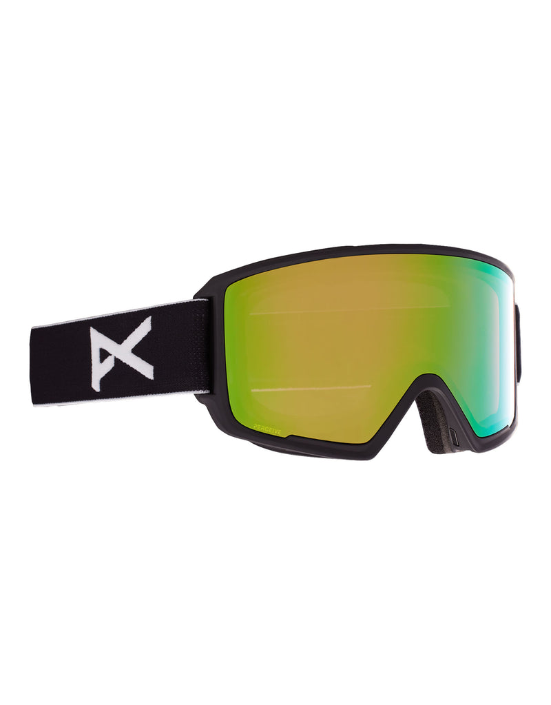 Anon M3 MFI Ski Goggles-Black / Perceive Green Lens + Perceive Pink Spare Lens-aussieskier.com