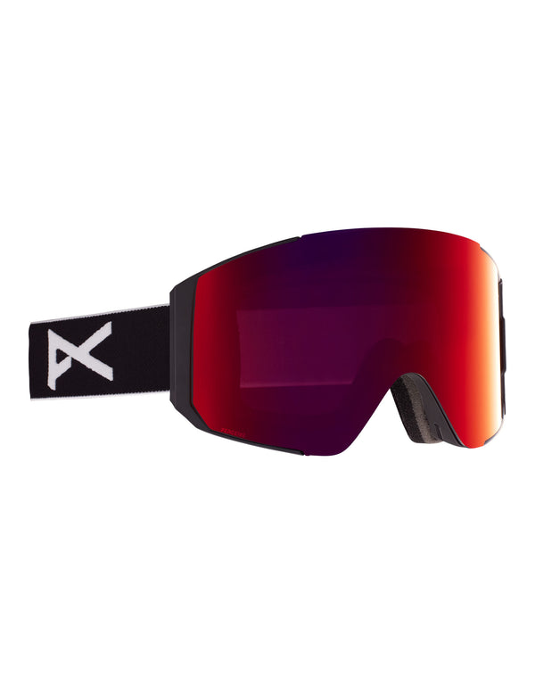 Anon Sync Ski Goggles-Black / Perceive Red Lens + Perceive Burst Spare Lens-Standard Fit-aussieskier.com